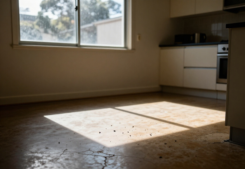 Cockroaches in a Carlton apartment before pest control